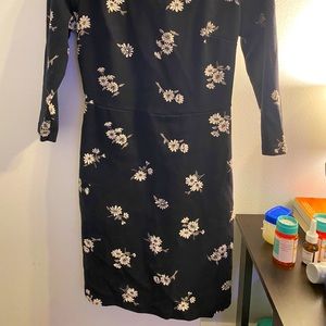 Comfy Black Floral Dress XS